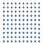1-100 Number Tags, 100Pcs Round ID Metal Numbered Key Tag Aluminum Marking Blue