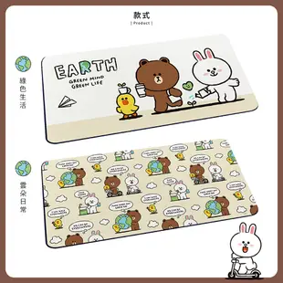 LINE FRIENDS軟式珪藻土吸水地墊 加長腳踏墊 吸水墊80x38cm【5icoco】 (9折)