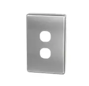 Clipsal C2032C-BA - 2 Gang Brushed Aluminium Cover (Classic Series)