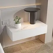Floating Desk with Storage Shelves Laptop PC Table Bedside Table Dressing Table Floating Shelf Wall Shelf Display Shelf Study Table Book Shelf Hanging Cabinet Multifunctional Workstation White
