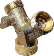 Double Washing Machine Faucet, 2 Way Y-Shape Hose Dispenser 3/4 Inch Brass Hose Connector with Adjustable Handle for Watering Washing Garden Farmhouse