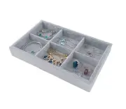 Jewelry Organizer Stackable Multi Layer Storage Velvet 6 Grids Premium Grade ...