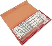 CORHAD 1Set Portable Mahjong Kit Miniature Travel Mahjong Game Set with Engraved Tiles for Outdoor Camping and Home Parties Compact Design