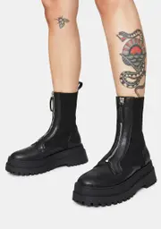 [Public Desire] Code Zip Up Boots