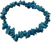 Gemstone Chip Stretch Bracelet, Dyed Howlite, Blue, One Size