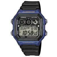 在飛比找Yahoo奇摩購物中心優惠-CASIO 10年電力亮眼設計方形數位錶(AE-1300WH