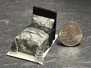Dollhouse Miniature Bed Black M 1:48 Quarter inch scale 1/4 F210 Dollys Gallery