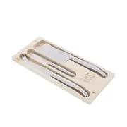 Laguiole Jean Dubost Simplicite Stainless Steel Cheese Set with Cleaver 3 Pieces