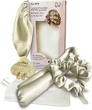 Sleep ‘N Curl - 100% Pure Biodegradable Bamboo Silk - Heatless Hair Curler KIT with Pure Bamboo Silk Cap (Bonnet) All Natural