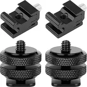 Chromlives Cold Shoe Mount Hot Shoe Mount Adapter 1/4'' Hot Shoe Flash Shoe Mount for DSLR Camera Flash Shoe Mount, Combo 4 Pack