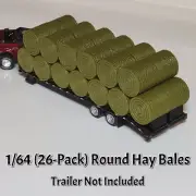 1/64 (26 Pack) Round Hay Bales & "Bale Ramps" for Greenlight - Farm Diorama