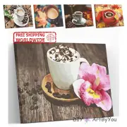 Paint By Numbers Kit Coffee Nature Brush Wall Decor Framed Acrylic Draw Home DIY
