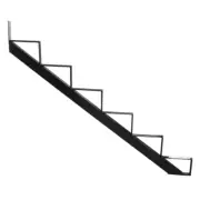 Pylex Stair Stringer 6-Steps 7-1/2" x 10-1/4" Steel w/ Pre-Drilled Holes Black