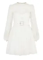 Rebecca Vallance Mirabella Embellished Crepe and Tulle Mini Dress - Ivory - 14 (UK14 / L) 14 (UK14 / L)