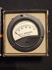 Vintage General Electric MR26W050DCAA Type DW-61, Model AWA4, 0-50, D-C Amperes