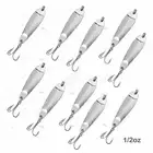 10pcs 1/2oz Fishing Spoons Hopkins style Hammered Chrome Silver Fish Lures 0.5oz