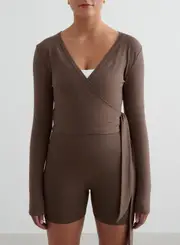 [aim'n] Macchiato Shape Seamless Wrap Long Sleeve