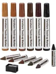 Furniture Repair Kit Wood Markers - Set of 13 - Markers and Wax Sticks with Shar