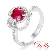 在飛比找ETMall東森購物網優惠-Dolly 14K金 緬甸紅寶石1克拉鑽石戒指(020)