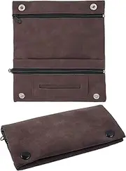 [LFBEST] Leather Tobacco Bag, Used Leather Touch Tobacco Pouch for Rotating Tobacco, Tobacco Pouch with Magnetic Closure - Extra Double Paper & Filter Compartment, Portable Tobacco Bag for Rotary