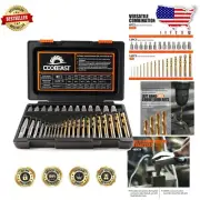 Durable 35-Piece Easy Out Screw Extractor Kit with Titanium Coated Drill Bits