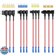 Nilight 12 Pack 12V Car Add-a-Circuit Fuse Tap Standard Mini Micro2 and Low P