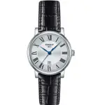 TISSOT 天梭 官方授權 CARSON 羅馬石英女錶 送禮推薦-黑/30MM T1222101603300