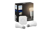 Philips Hue Starter Kit w Bridge 2x E27 9W LED Light Bulb Bluetooth App Warm WHT