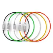 1.5mm Screw Locking Wire Keychain Cable Rope Key Holder Keyring Chain Ring E