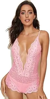 [UIVHLW] Lingerie Boudoir Lace Pattern Perspective Seductive Tight-Fitting Pajamas One-Piece