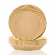 100x Air Fryer Disposable Parchment Baking Paper Non-Stick Liner Pan Oven Mat - Wood Colour