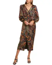 Jones New York Satin Midi Dress xs Black