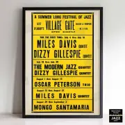Miles Davis - Dizzy Gillespie - Mongo Santamaria poster - Village Gate - 1963