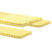 3Pcs Picnic Table Cover Bench Covers PVC Vinyl Fitted 6ft Tablecloth, Yellow
