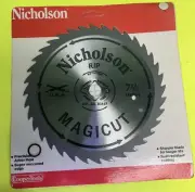 Nicholson 7-7 1/4”Circular Saw Blade 36 Tooth Rip Magicut 80497,New Vintage