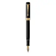 PARKER Fountain Pen Duofold Classic Black GT Medium Nib 18K Gold Nib Gift Box In