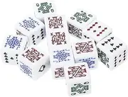 MUSISALY 12Pcs Wear Resistant Poker Chips Set with Portable Dice Game Supply for Parties Fun Activities and Dice Games