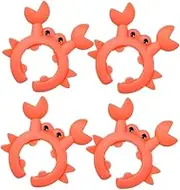 MOLUCKFU 4pcs Cute Crab Shaped Spoon Rest Spill Utensil Holder for Stove Resistant Kitchen Gadget Versatile Ladle and Spatula Rack for Cooking and Baking