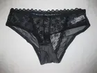 Romwe sheer lace & mesh bikini panties S black nip sexy 80s aesthetic