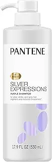 Pantene Silver Expressions, Purple Shampoo and Hair Toner, Pro-V for Grey and Color Treated Hair, Lotus Flowers, 17.9 Fl Oz