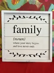 FAMILY Wall Hanging Picture Farmhouse Shabby Chic New With Tags