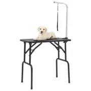 Adjustable Pet Grooming Table With 1 Loop For Dog Cat Foldable Portable Black