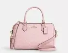 NWT Coach Rowan Satchel Bag In Signature Canvas CV961 /powder Pink