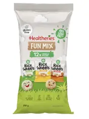Healtheries Rice Wheels Fun Mix Multipack Gluten Free Snacks 12 Pack 252g