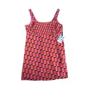 Diane Von Furstenberg DVF Blouse Women 16 Pink Flowy Tank 90s Pattern Target NWT