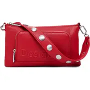 Desigual Half Logo Faux Leather Shoulder Bag in Red at Nordstrom One Size