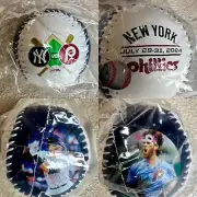 NY YANKEES PHILADELPHIA PHILLIES BALL 2024 AARON JUDGE BRYCE HARPER BASEBALL