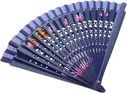 JEWEDECO Chinese Style Foldable Hand Fan Portable Wedding Decorative Folding Fan with Comfortable Grip for Dance Performance and Party Use Design for Versatile Accessory