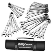 22 PCS Ratcheting Wrenches Set, Combination Wrenches Set SAE & Metric