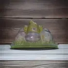 *NEW* Vintage Ceramic- KMart Easter Butter Dish - Baby Chick w/ Decorated Eggs